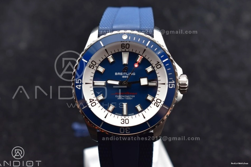 Contemporary Automatic A Blue Edition Best 1168 Dial SS Rubber SuperOcean Blue BLSF on 42 1:1 Strap 0428